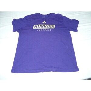 UW Washington Huskies Football Adidas Purple Logo T Shirt Men's XXL 2XL - FLAW